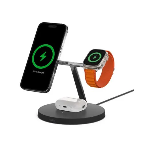 [BLK-3EN1-MS] Base de carga 3 en 1 MagSafe Belkin BoostCharge Pro